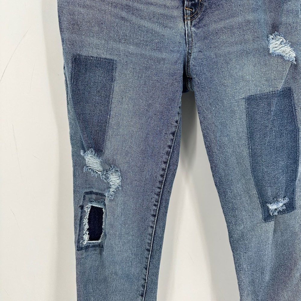 Gap Medium Wash Patchwork Distressed Cotton True … - image 5